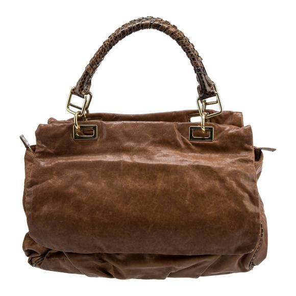 Halston Heritage Snakeskin Handle Shoulder Bag - Picture 4 of 14